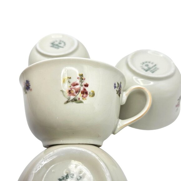 Zeh Scherzer Bavaria 60 Jahre Floral Tea/Coffee Set Pot 4 Cups Vintage Porcelain - Picture 10 of 16